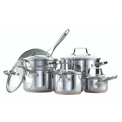 Serary 12-Piece 5-Ply Copper Core Stainless Steel Cookware Set