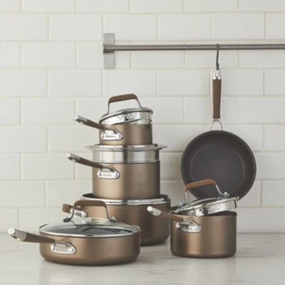 Classic 12-Piece Champagne Bronze Non-Stick Cookware Set
